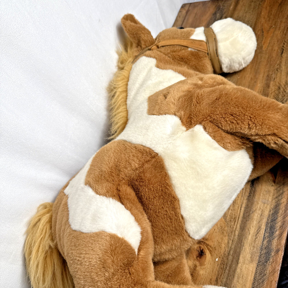 HuggaPuffs Stuffed Paint Horse 24k Polar Puff 5841 Cimmaron Plush Brown White 24 - Picture 5 of 10